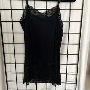 White House Black Market Black Lace Detail Cami Small